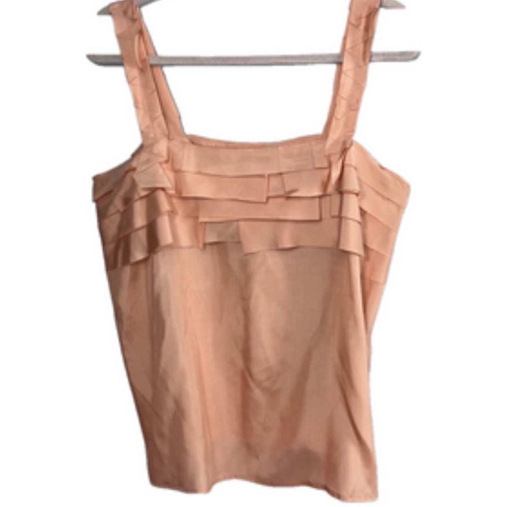 J. Crew Peach Silk Ruffle Top
